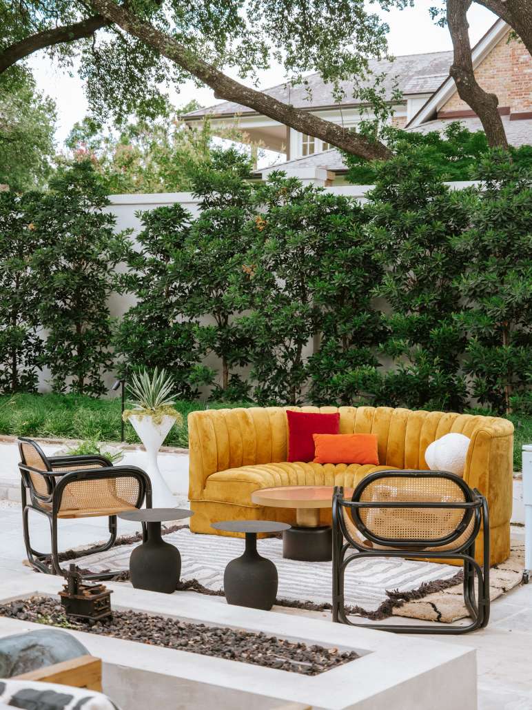 colorful vintage happy hour outdoor lounge