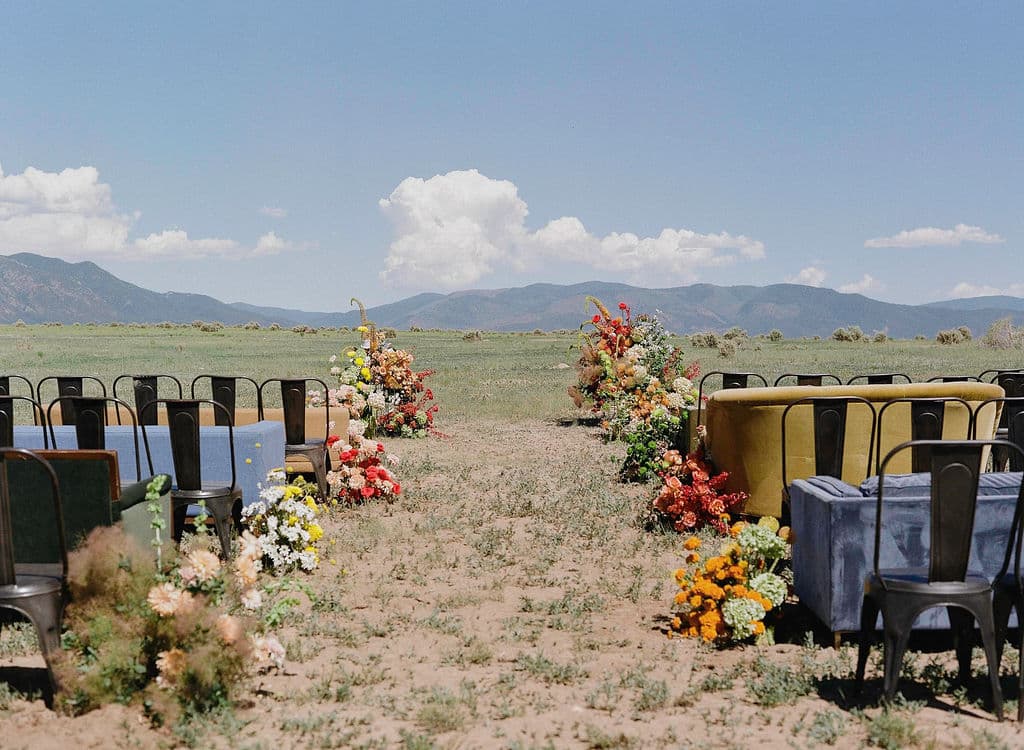 desert destination wedding taos ceremony seating