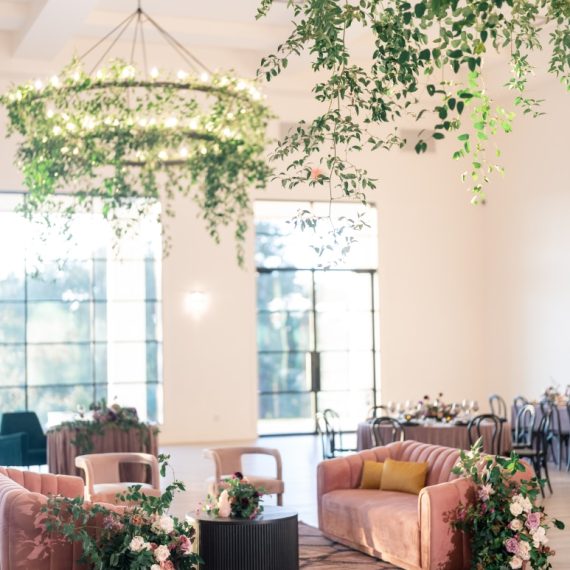 elegant moody wedding lounge