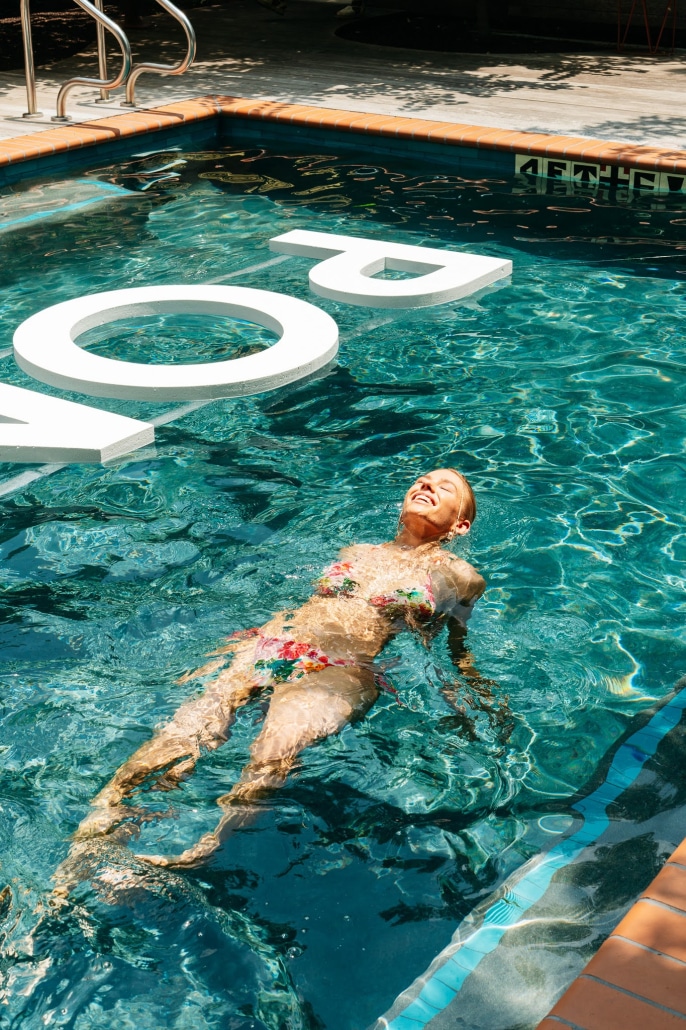 poolside with ponte guest swimming